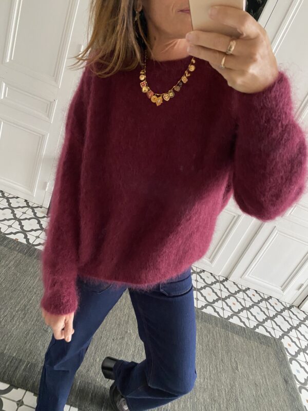 pull kid mohair magenta