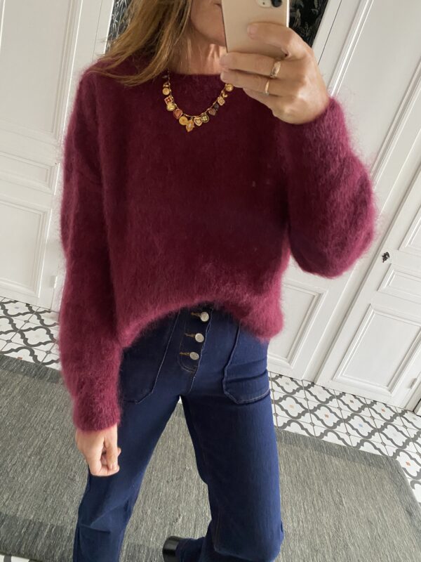 pull kid mohair magenta