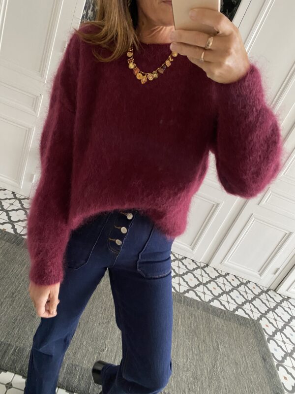 pull kid mohair magenta