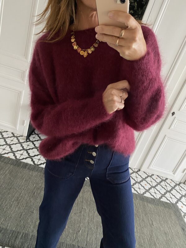 pull kid mohair magenta