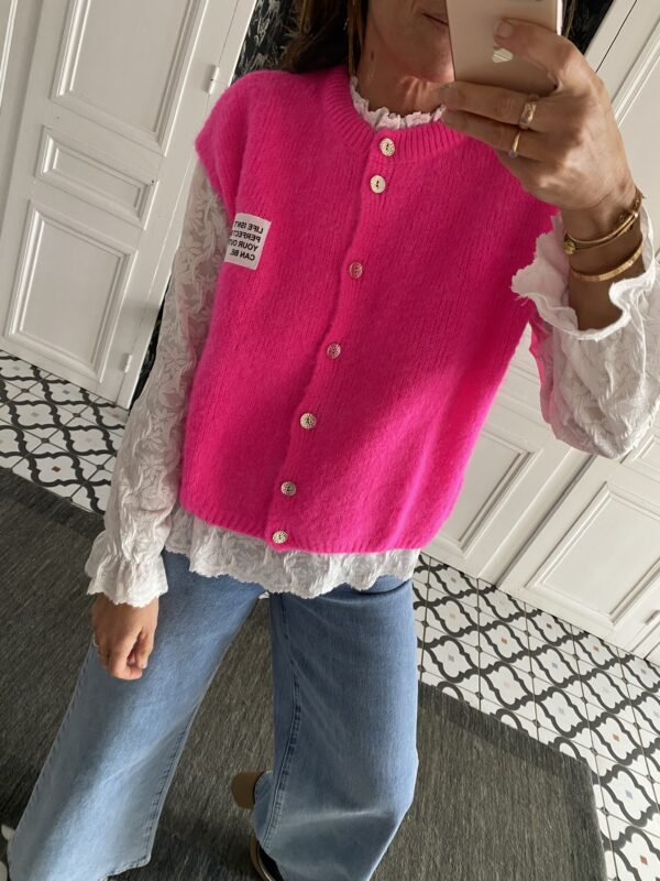 gilet sans manche rose