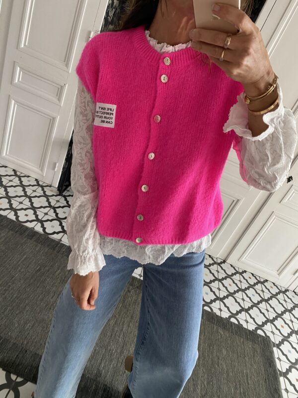 gilet sans manche rose